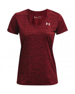 Under Armour T-Shirt mit V-Ausschnitt UA Twist Tech Damen red