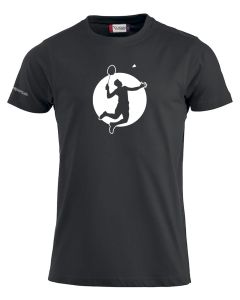 Indoorsport.ch Baumwoll T-Shirt Badminton schwarz