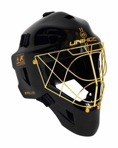 Unihoc Goalie Maske Alpha Prime Evolab black/gold