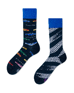 Many Mornings Fast Cars Crew-Socken