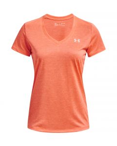 Under Armour T-Shirt mit V-Ausschnitt UA Twist Tech Damen orange