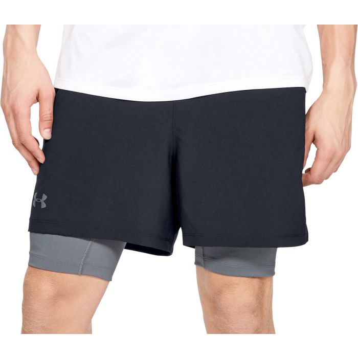 Indoorsport Under Armour Shorts Qualifier 2 in 1 black grey